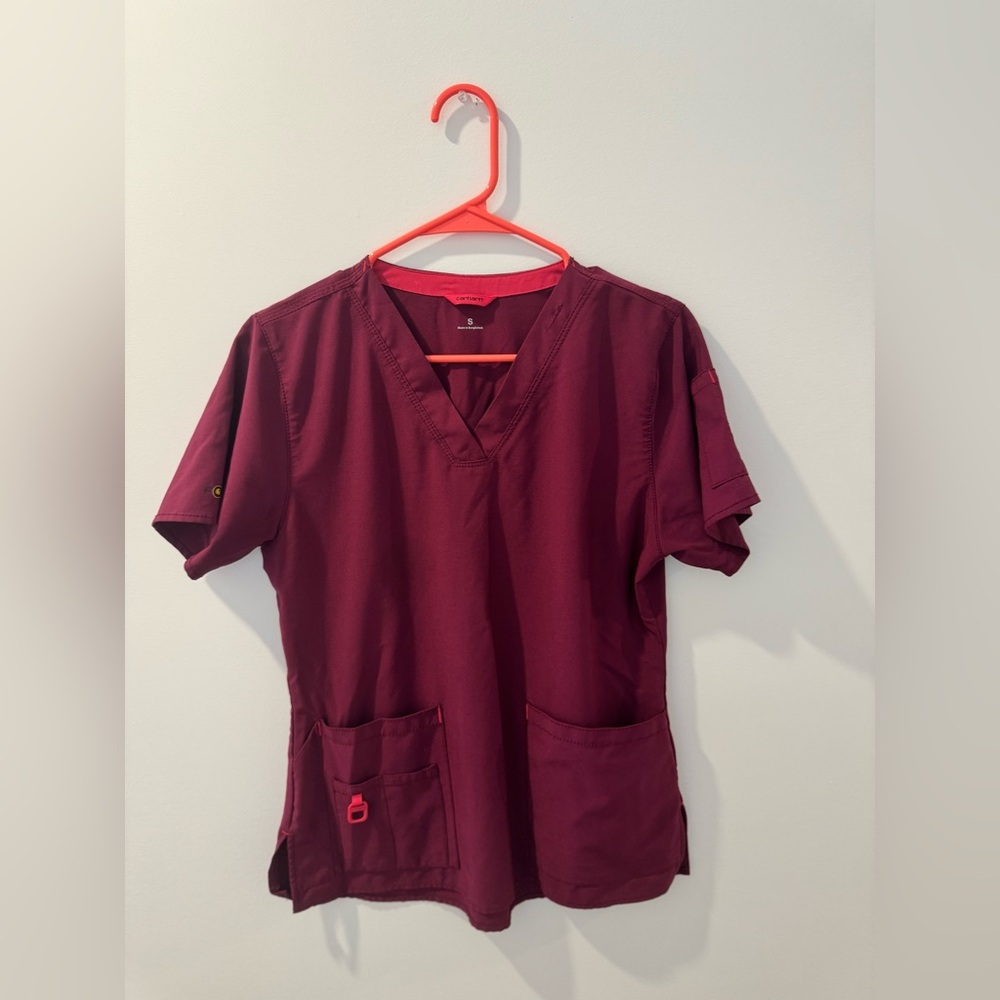 Women's Burgundy Scrub Top